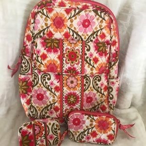 Vera Bradley back pack and wallet set